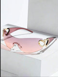 Glam Heart Accent Rimless Sunglasses